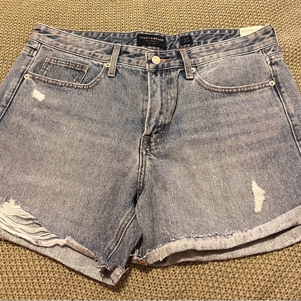 Lucky Brand Distressed Light Blue Jean Shorts